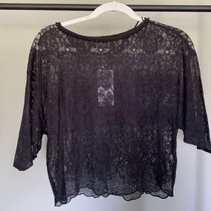 Zara Basic Cropped Lace Top